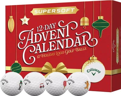 NEW Callaway Supersoft Day Advent Calendar 12 Christmas Holiday Logo Golf Balls - Image 1 of 3