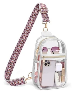Clear Bag for Stadium Events - Clear Sling Bag for Sport Concert, 02_White - Picture 1 of 7