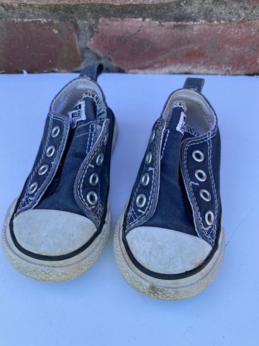 Scarpe Converse blu navy senza cravatta sneakers bambino bambino taglia 6