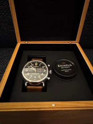 Shinola Runwell 41mm Chrono Mens Watch Black Dial - Image 1 of 4
