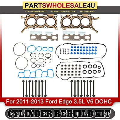 HS26487PT-1 Cylinder Head Gasket Set Bolts for 2011-2013 Ford Edge 3.5L V6 DOHC Foto 1 de 4