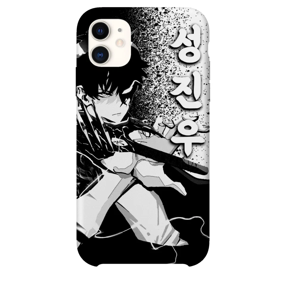CUSTOM Solo Leveling Sung Jinwoo Hard Shell Anime Phone Case iPhone Android - Image 1 of 1