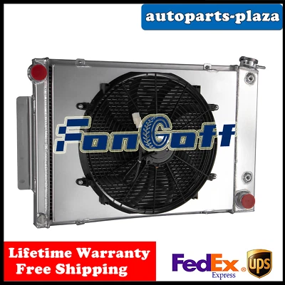 3 ROW Radiator&Shroud Fan For 1967-69 Chevy Camaro/Pontiac Firebird Big Block US Foto 1 de 4