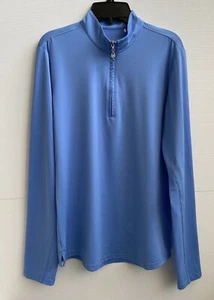 San Soleil Sunglow Zip Mock 1/4 Zip Pullover Langarm Blau Golf UPF 50 Gr. M - Bild 1 von 4