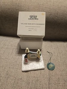 Dept 56 Heritage Village Sign With Snowman 55727 - Picture 1 of 6