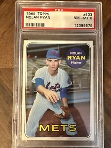 1969 Topps #533 Nolan Ryan PSA 8 NM-MT New York Mets