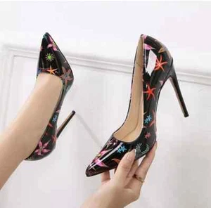 Zapatos de Salón Mujer Negro Multicolor Talón 12 CM Perno Y Piel Sintético - Imagen 1 de 2