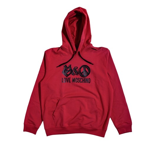 Felpa con cappuccio uomo Love Moschino M 6 496 02 rossa NUOVA DI ZECCA CON ETICHETTA