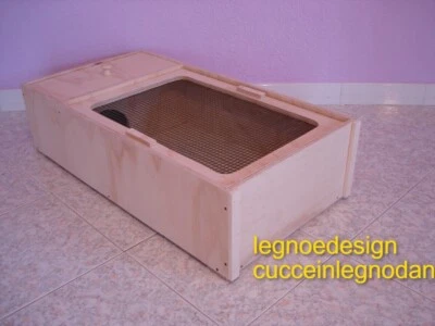 Terrarium Pour Tortues Avec Maison Et Couvercle Avec Réseau 80x40x20 - Photo 1/4