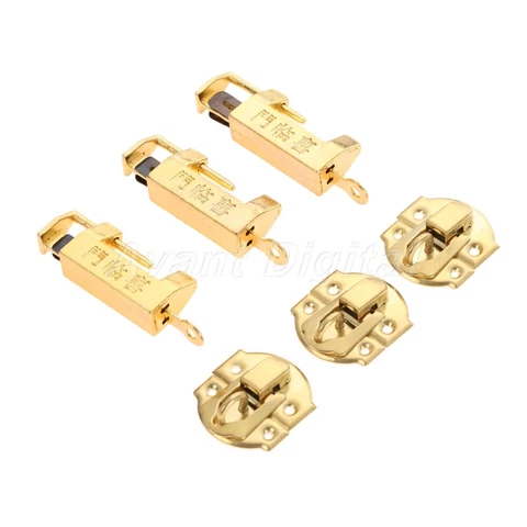 10pcs/set European Chest Suitcase Jewelry Box Latch Clasps with Retro Padlocks Cover