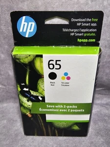 Genuine HP 65 (T0A36AN) Black & Tri-color Ink Cartridges OEM New. Exp 01/2026+ - Picture 1 of 4