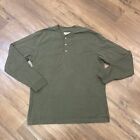 Cabela's Long Sleeve Shirt Mens Extra Large Green Front Three Button