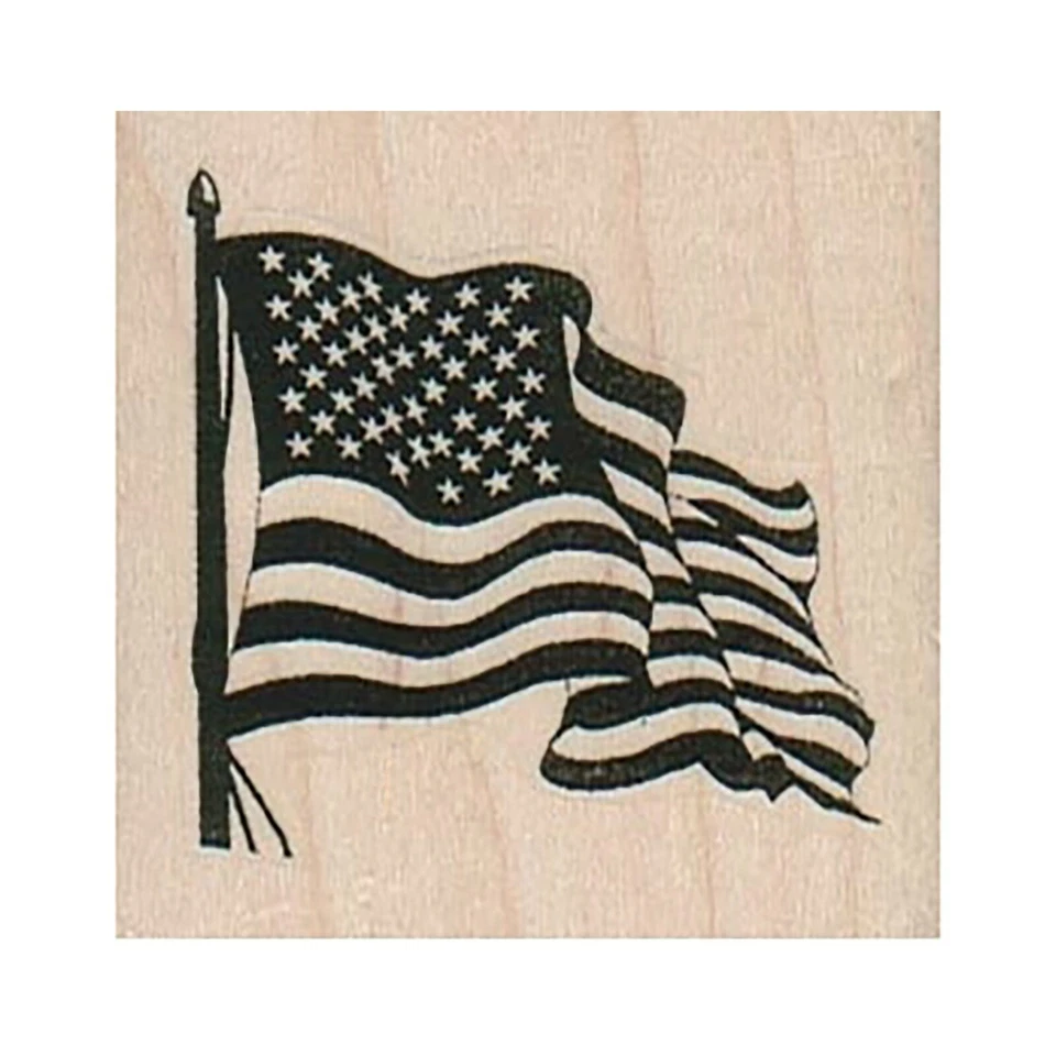 Mounted Rubber Stamp, USA Flag, American Flag, Stars & Stripes, Patriotic, USA - Image 1 of 1