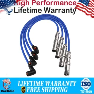 Juego de 4 cables de bujía para Volkswagen VW Beetle Bora Golf GTI Jetta 2,0 L 27588 Foto 1 de 4