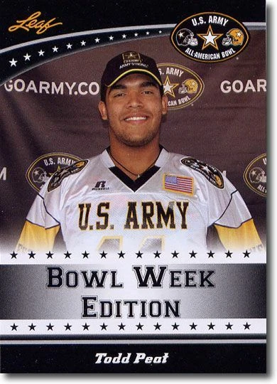 (25) 2011 TODD PEAT Leaf US Army All-American RCs NEBRASKA - Image 1 of 1