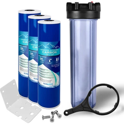 High Capacity Transparent Whole House Water Filter System & Granular Carbon - Image 1 of 4