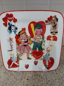 VTG ROSANNA STUDIO CERAMIC VALENTINE'S DAY 11" SQUARE TRAY/PLATTER - Picture 1 of 12