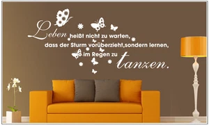Wandtattoo  WandSpruch Spruch Zitat leben heisst nicht zu warten blumen wzt65 - Picture 1 of 1