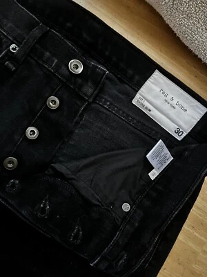 RAG & BONE Men's Standard Issue Fit 1 Extra Slim Jeans JAX Black  stretch-30 x33 - Image 1 of 4
