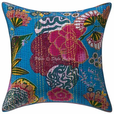 Decorative Home Decor 40 x 40 cm Boho Cushion Cover Kantha Fruit Pillow Case - Image 1 of 4