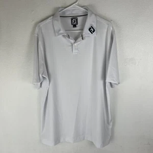Footjoy Polo Shirt Mens Size XL Solid White Athletic Fit Stretch Golf Shirt - Picture 1 of 5
