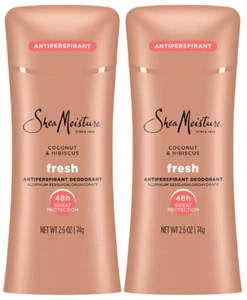 SheaMoisture FRESH ANTIPERSPIRANT DEODORANT W/COCONUT & HIBISCUS 2.6oz -2 Pack - Picture 1 of 1