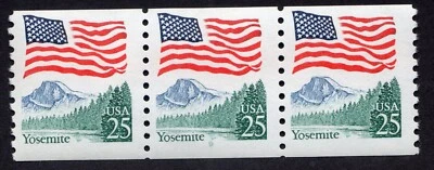 Scott #2280 Flag Over Yosemite Plate # Coil (PNC5) of 5 Stamps - MNH P#9 - Image 1 of 2