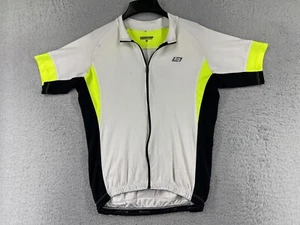 Bellweather Cycling Jersey Adult Large White Black Yellow Full Zip Polyester - Picture 1 of 14