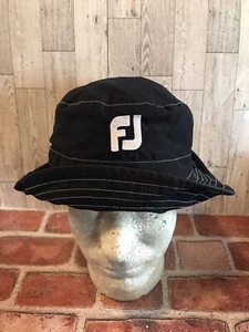 Foot Joy Mens Black Bucket Hat Full Brim Packable Golf Cap - Picture 1 of 6