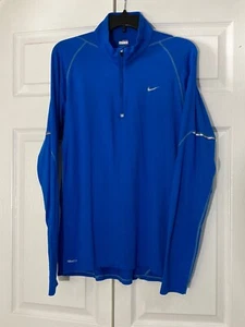 Mens Nike Fit Dry Running 1/4 ZIP Style 288258 Blue Size Large. - Picture 1 of 2