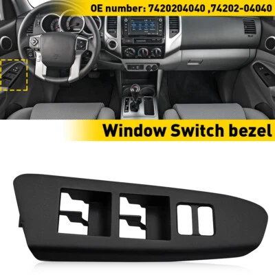 WINDOW SWITCH TRIM BEZEL DOOR PANEL MASTER LEFT FOR 2012-15 TOYOTA TACOMA EOA - Image 1 of 4