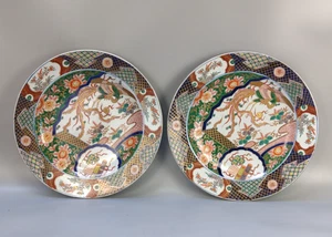 Par de cargadores Imari japoneses grandes con Phoenix Late Edo - Imagen 1 de 24