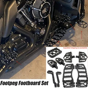 Brake Arm Shifter Peg Floorboards Foot Pegs For Harley Touring Softail MX Style - Picture 1 of 13