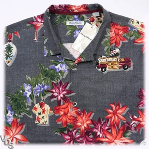 NEU! Tommy Bahama 100 % Seide Weihnachtsstern Urlaub Weihnachten Camp Hemd Herren 3XL - Bild 1 von 10
