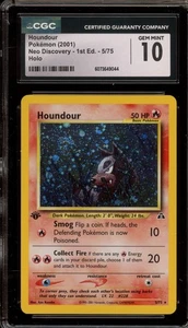 Pokemon Houndour Neo Discovery 1st Edition Holo Rare #5 CGC 10 Gem Mint - Picture 1 of 2