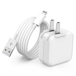 iPad Charger, iPhone Charger Pad Cord Fast Charging 12W USB Wall Charge White - Picture 1 of 7