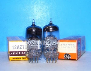 12AZ7A NOS GE radio audio amplifier electron vacuum tubes 2 valves tested 12AZ7 - Picture 1 of 3