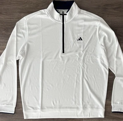 Adidas Golf 1/4 Cremallera Manga Larga Ligero UPF 50 Blanco/Azul Marino Para Hombre Talla XXL NUEVO SIN ETIQUETAS Foto 1 de 4