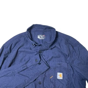 Camisa Carhartt Para Hombres Mediana Resistente al Fuego FR Force Ropa de Trabajo Abotonada CAT 2 - Imagen 1 de 8