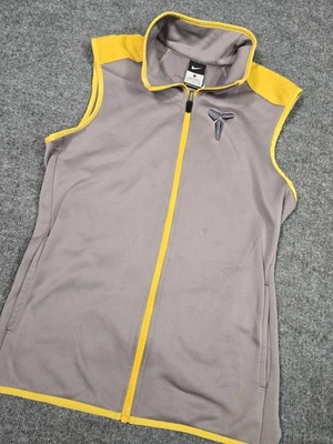 耐克 Kobe Bryant 女式无袖背心灰色黄色全拉链篮球 S 码 — 第 1/4 张图片