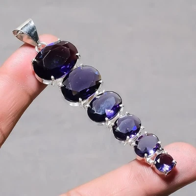 Facettierter afrikanischer Amethyst Edelstein handgefertigter ethnischer Schm... - Bild 1 von 4