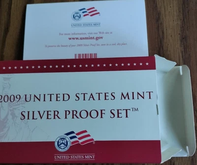 2009 S US Mint Silver Proof Set OGP and COA - 18 Coins total - Image 1 of 4