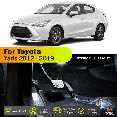 9 x Kit de Pacote Interior de Mapa de Lâmpada LED Branca para Toyota Yaris 2012 - 2019 - Imagem 1 de 4