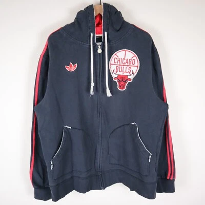 Adidas Chicago Bulls Sudadera con Capucha Cremallera Completa Bordada Peso Pesado Unisex XL 25.5x28 Foto 1 de 4