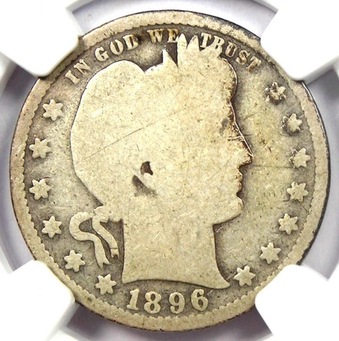 1896-S Barber Quarter 25C Key Date Coin - Certified NGC AG3 (About Good) Cover