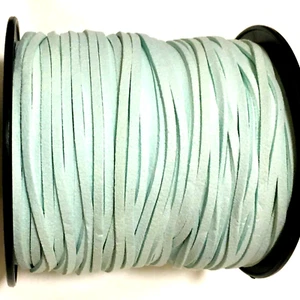 Faux Suede Flat Leather Cord Lace Blue 1.4mm X 3mm Jewelry String 100 yds rl CS5 - Picture 1 of 1