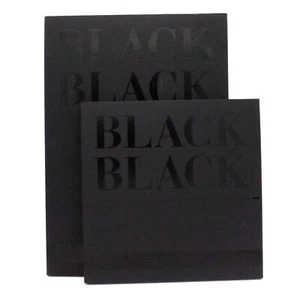 black black heavy weight drawing sketching paper pad 300gsm 20 sheets - Picture 1 of 8