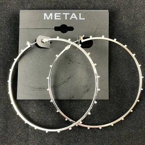 Kohl's Metal Earrings Silver-tone Hoop 2 3/8"  - Picture 1 of 2