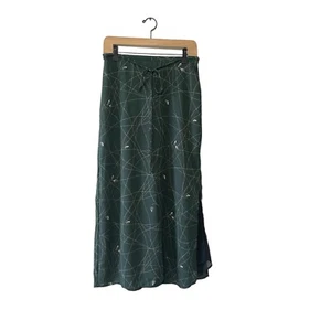 NWT Norton McNaughton Skirt Womens M Green Floral Lined Side Slit Tie Modest - Picture 1 of 12