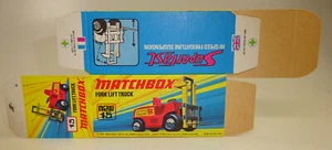 Matchbox Lesney Superfast 15B Fork Lift Truck unfolded Box - Picture 1 of 2
